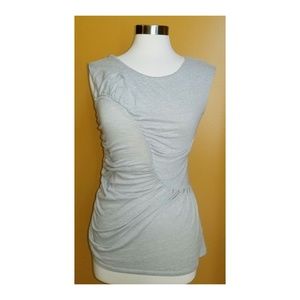 Anthropologie Deletta Ruched Gray Top Small